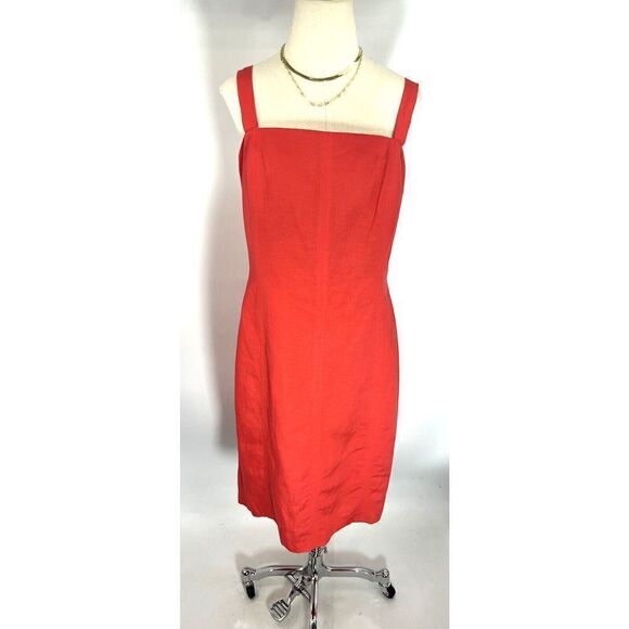 New Natorious Coral Linen Blend Sheath Dress Size 14 MSRP $395 - Picture 11 of 11